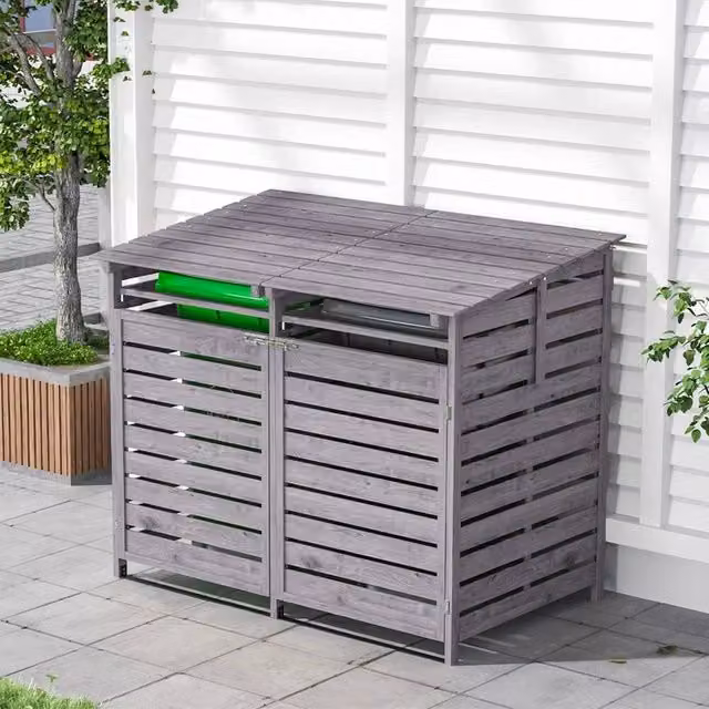 SPETLEK Grey Double Bin Store Shed W: 100 cm, D: 60 cm – 1