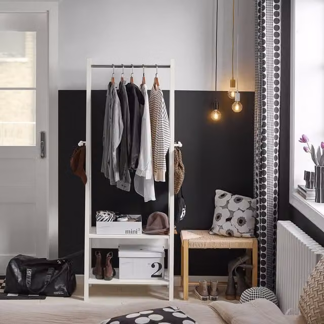 SoBuy Modern White Metal Clothes Rail Stand