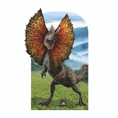 Star Cutouts SC4725 Dilophosaurus Jurassic World Rebirth Cardboard Stand-In Photo Prop, Height: 135 cm
