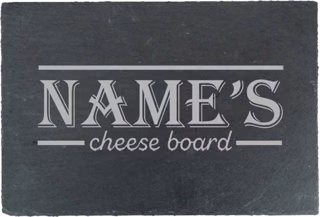 Uniqueful Personalised Border Design Rectangular Slate Cheeseboard in Black