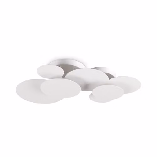 Ideal Lux Cloud Circles Decorative Flush Ceiling Light White and Copper, Diameter: 74 cm, 3000K Warm White