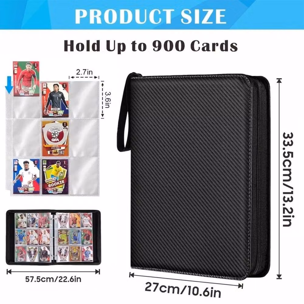 EONLION 900 Card Slot Trading Cards Album Folder in Black, W/D/H: 50.0 x 33.5 x 0 cm – 2