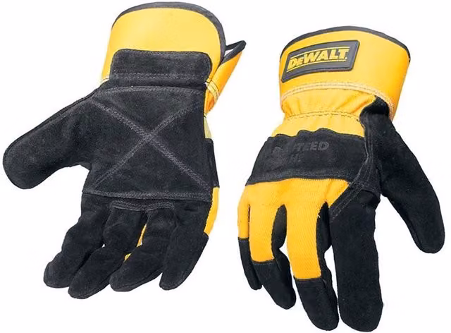 DeWalt Leather Rigger Gloves in Yellow and Multicolour, Size Large – 1
