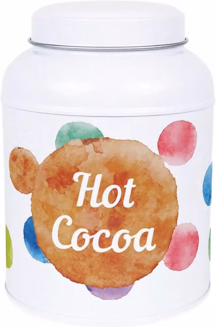 Purely Home Polka Dot Decaf Coffee Canister with Small Dome Lid in Multicolour Metal