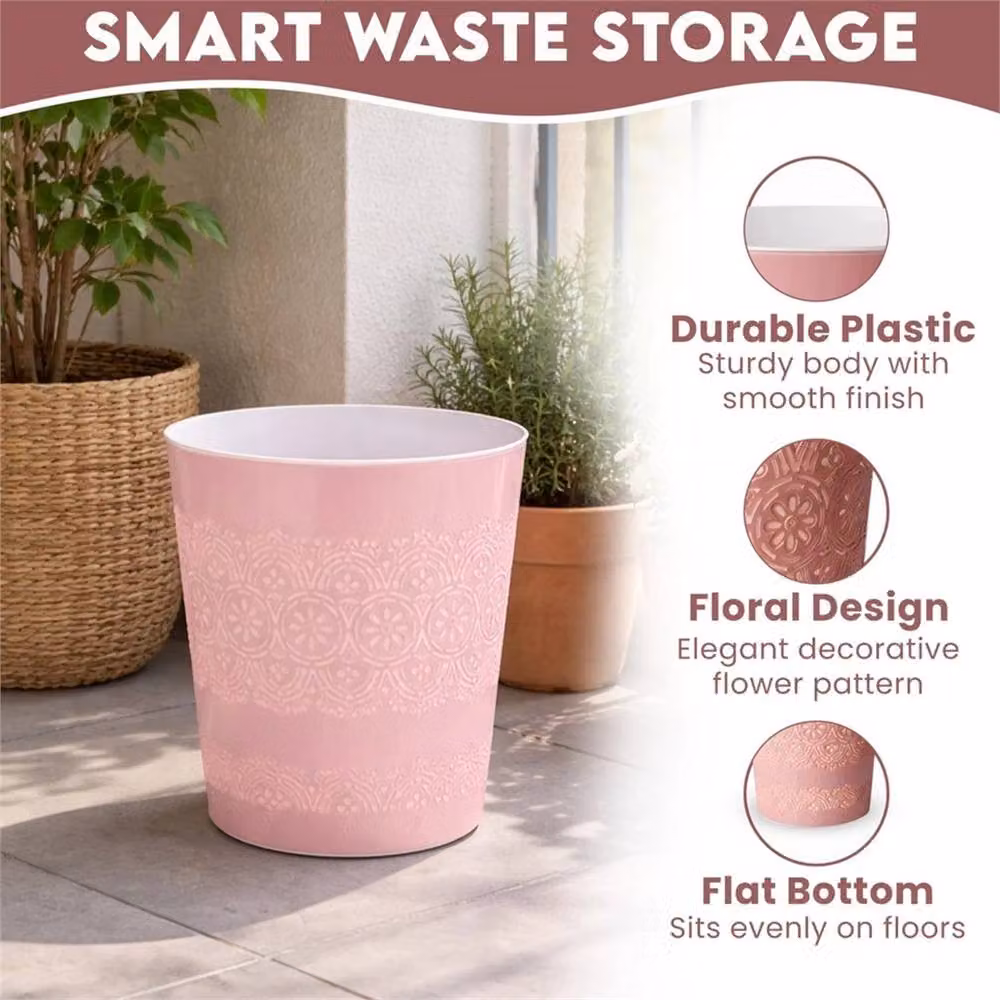 PAWNORA 9L Plastic Waste and Paper Bin in Pink – 2