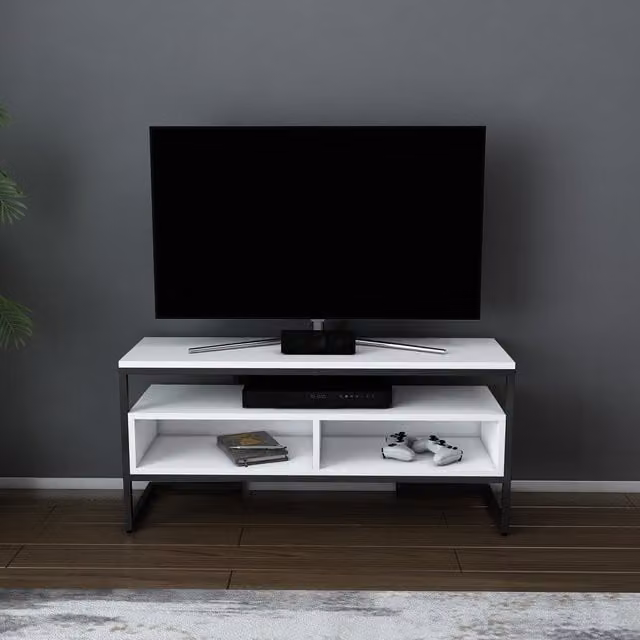 Decorotika Merrion Modern TV Unit in Black and White, Height: 51 cm