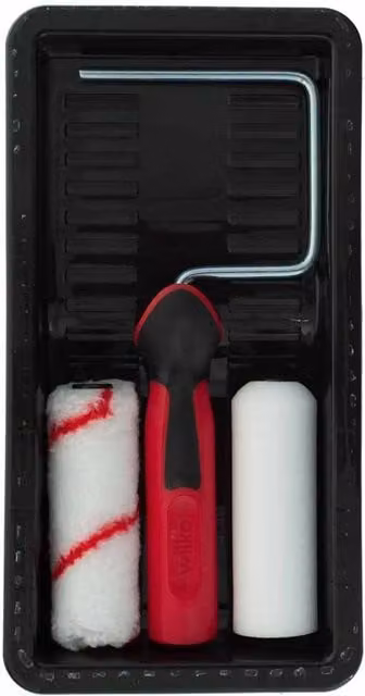 wilko Mini Gloss and Emulsion Foam Roller Kit with Frame and Non-Slip Grip