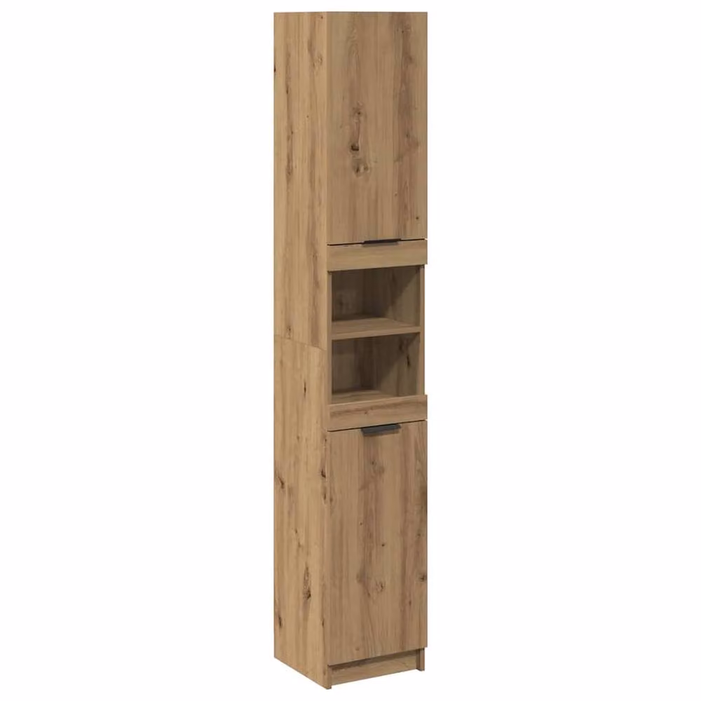 Berkfield Home Artisan Oak Bathroom Cabinet in Brown, W/D/H: 32 x 34 x 188.5 cm – 3