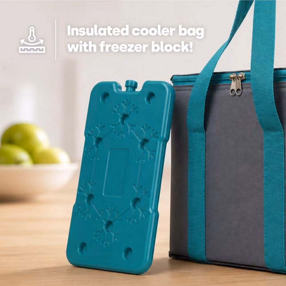 NESTLUNE 10L Insulated Cool Bag with Freezer Pack in Grey – 2