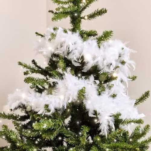 Melody Maison White Feather Boa Christmas Garland