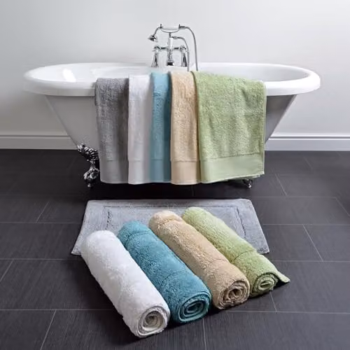 Allure Bath Fashions Bamboo Cotton Non-Slip Bath Mat, Silver Grey, W: 50 cm, D: 80 cm – 2