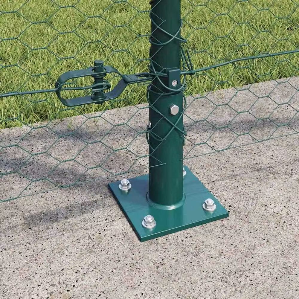 Berkfield Home Green Steel Hexagon Fence – 3