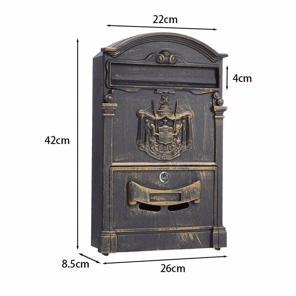 SPETLEK Large Aluminium Wall Mounted Letterbox in Bronze, W/D/H: 42.0 x 26.0 x 8.5 cm – 2