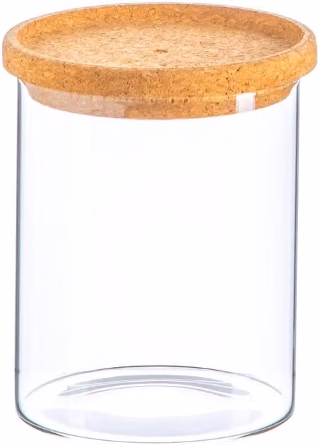 Argon Tableware Scandi Storage Jar with Loose Cork Lid, Transparent and White, 0.75 l
