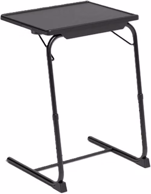 Nordara Black Adjustable Folding Rectangular Table with Sled Base, W/D/H: 73 x 55 x 52 cm – 1