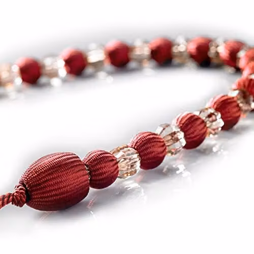 Alan Symonds Earle Beaded Rope Curtain Tie Back in Red