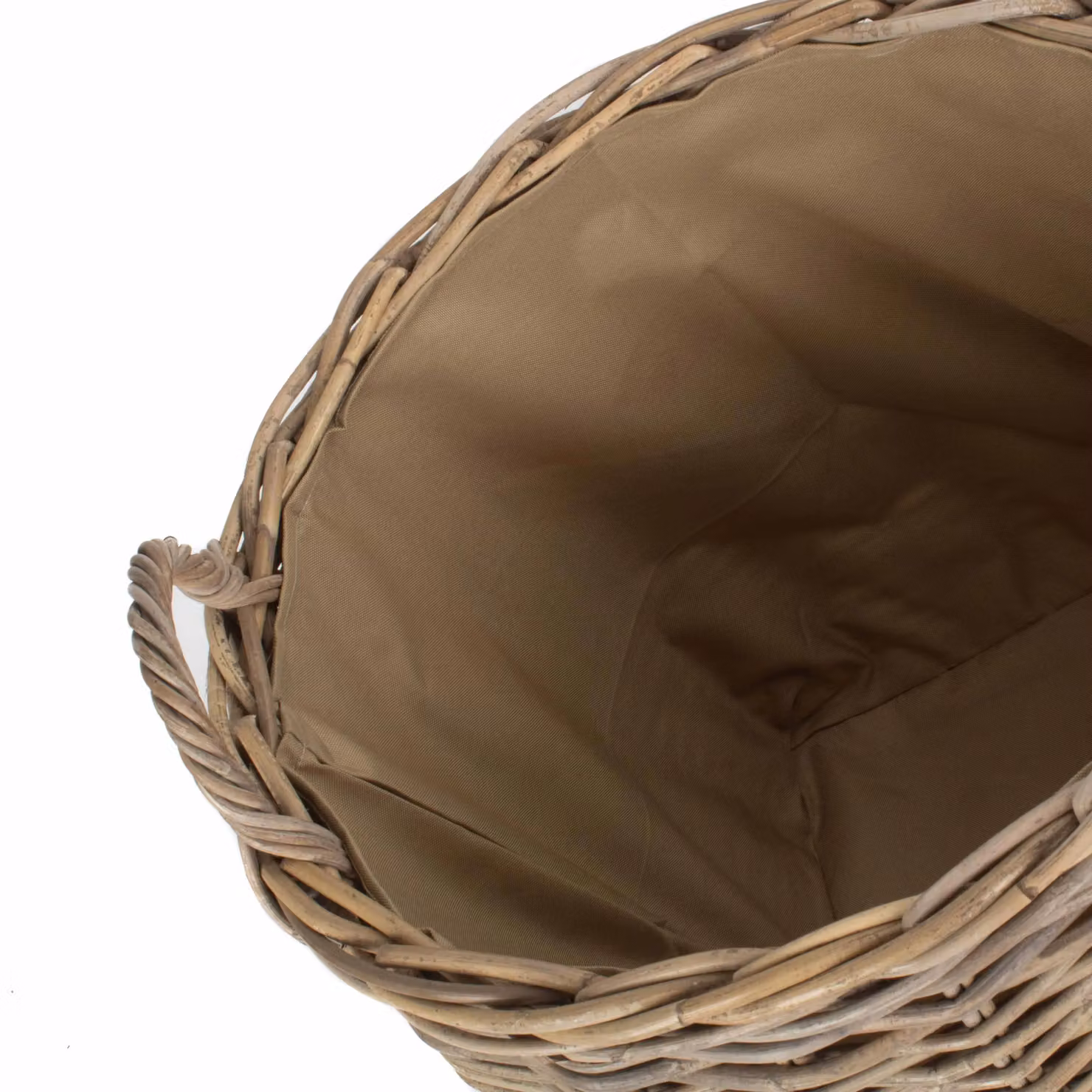 Red Hamper Amphora Rattan Log Basket with Hessian Lining in Grey or Brown – 2