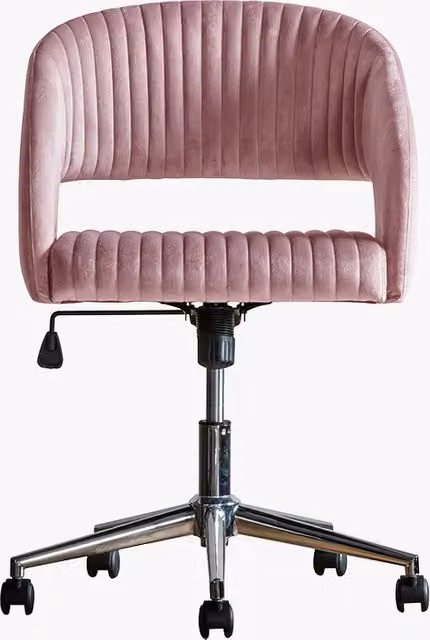 Perch & Parrow Niantic Pink Velvet Swivel Task Chair