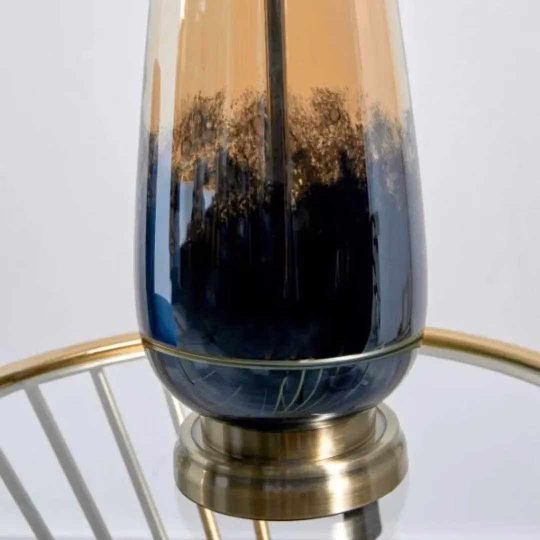 Pagazzi Elena Blue Glass and Metal Modern Table Lamp – 3