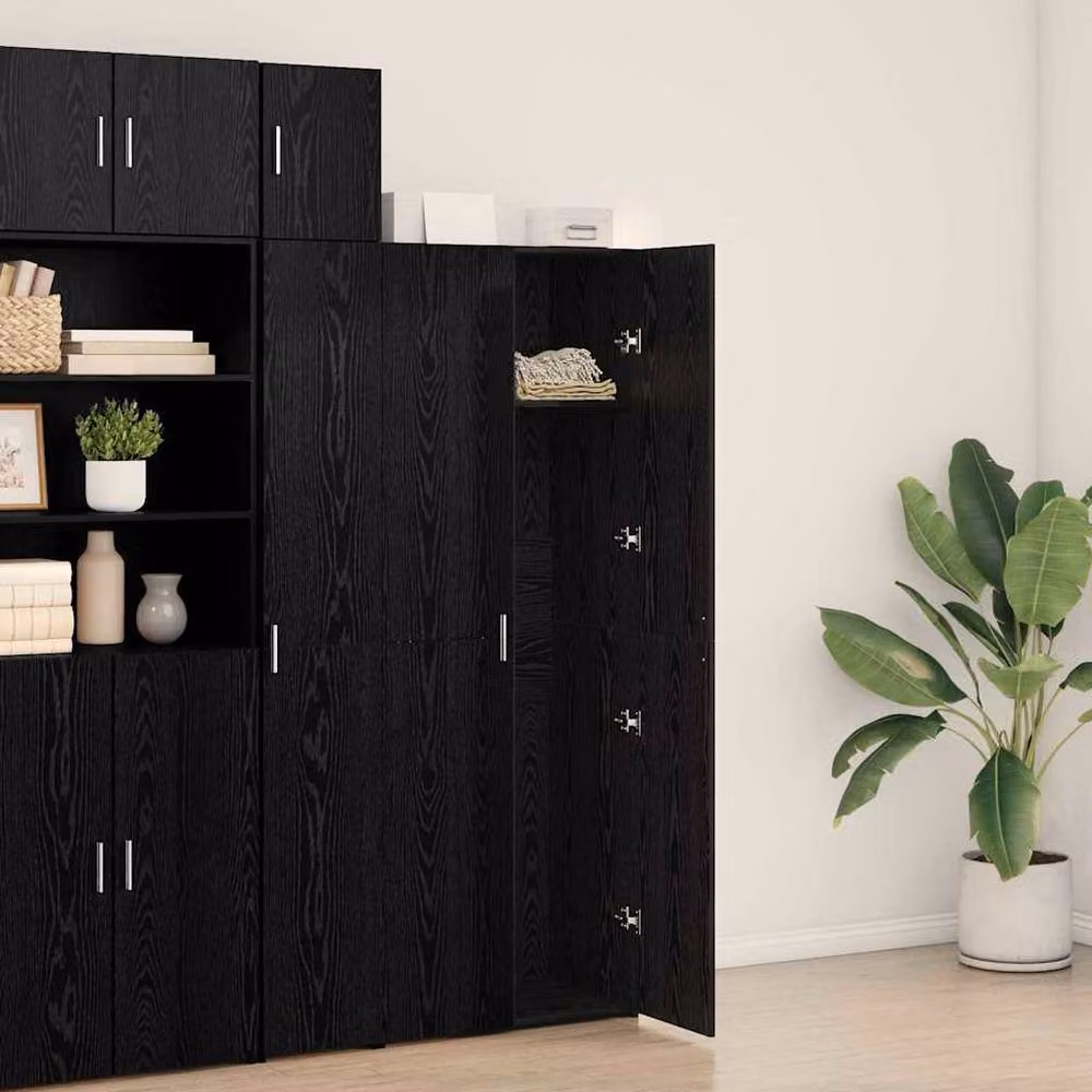 Berkfield Home Black Oak Highboard W/D/H: 70 x 42.5 x 185 cm – 3