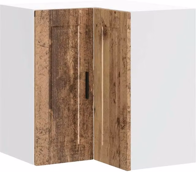 Berkfield Home Porto Wall Mounted Kitchen Corner Cabinet in Brown Old Wood