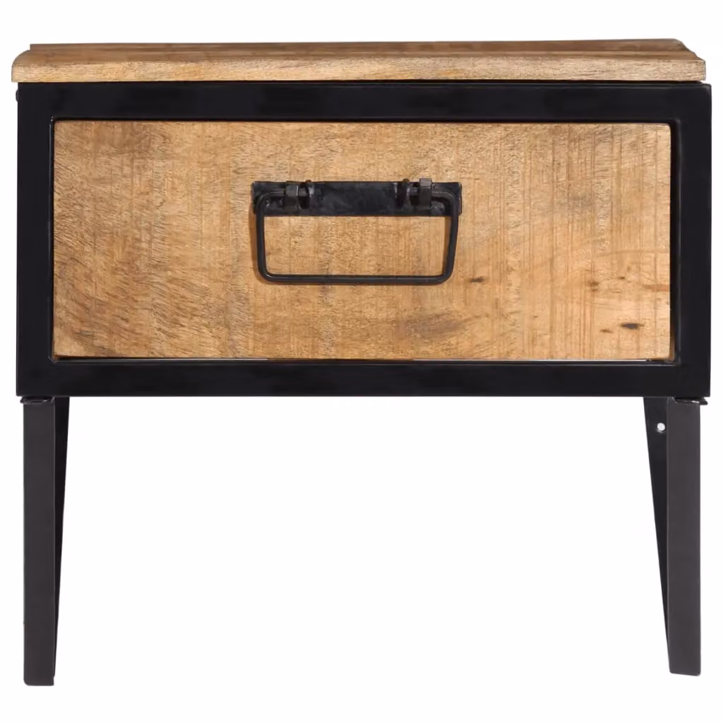 Berkfield Home Industrial Mango Wood Bedside Cabinet in Brown, W/D/H: 40 x 35 x 40 cm – 2