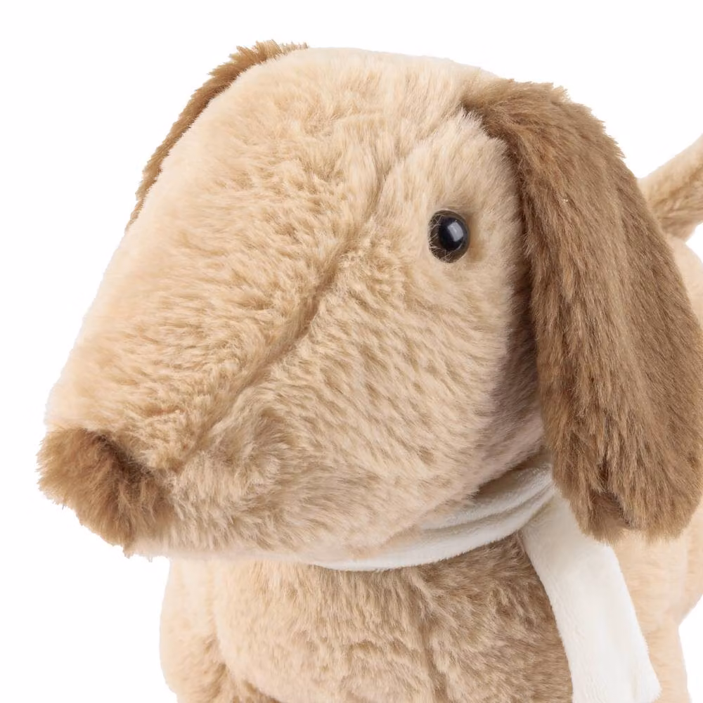 furn. Samson Dog Door Stop Faux Fur Novelty Puppy Weighted Door Stopper in Beige, H x W x D: 16.5 x 22 x 22 cm – 3