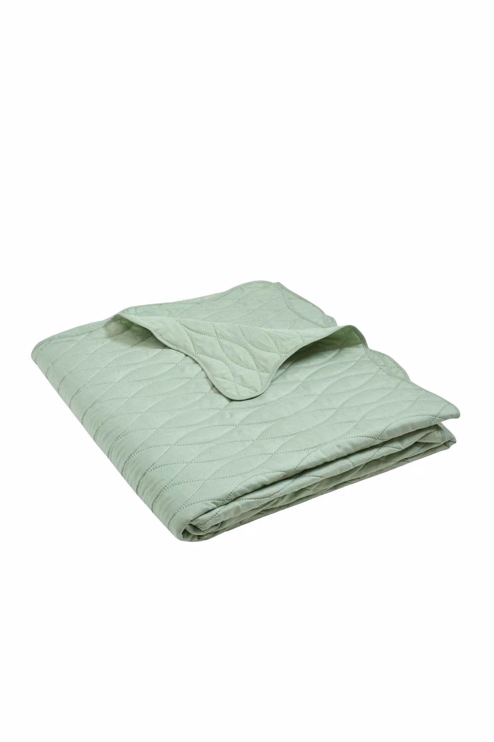 Catherine Lansfield Scallop Waves Quilted Bedspread Green W/D: 240 x 260 cm – 2
