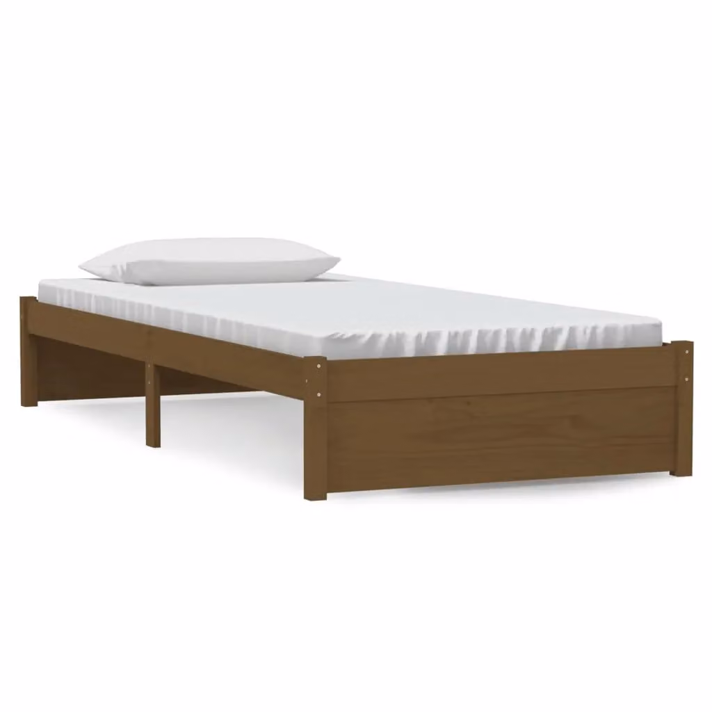 Berkfield Home Single Bed Frame in Honey Brown Solid Pine Wood, W/D/H: 90 x 190 cm – 2