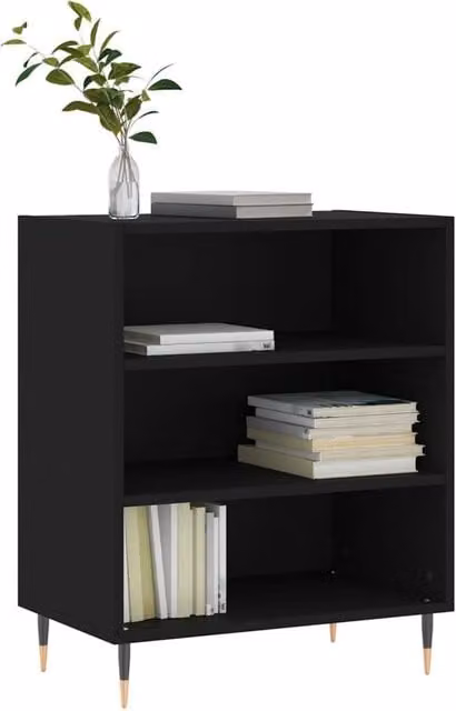 Berkfield Home Modern Black Sideboard in Matt Engineered Wood W/D/H: 57 x 35 x 70 cm