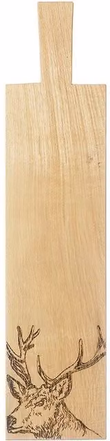 Selbrae House Oak Long Serving Paddle with Stag Design in Light Brown