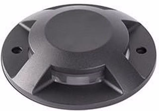 Faro Loth Black Round LED Recessed Outdoor Ground Light with Warm White 3000K IP67 Rating
