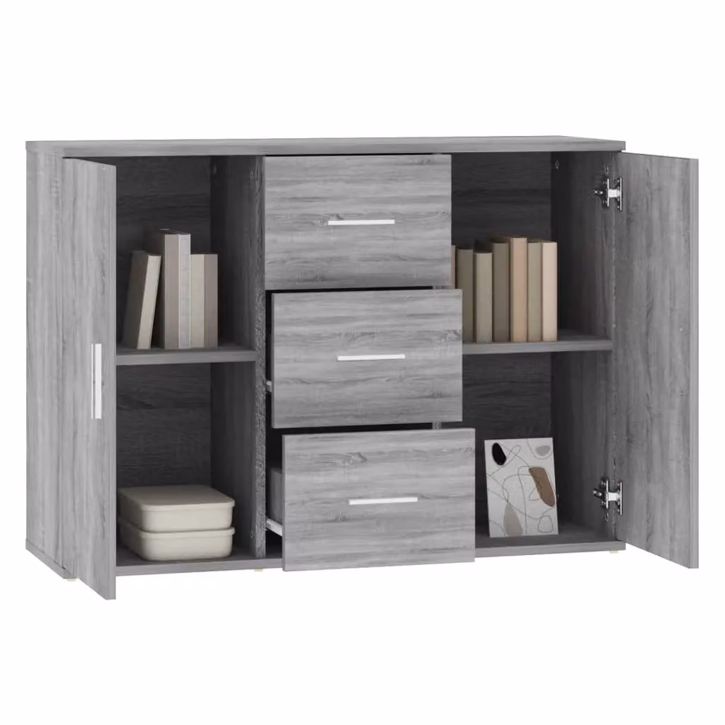 Berkfield Home Grey Sonoma Sideboard in Engineered Wood, W/D/H: 91 x 29.5 x 65 cm – 2