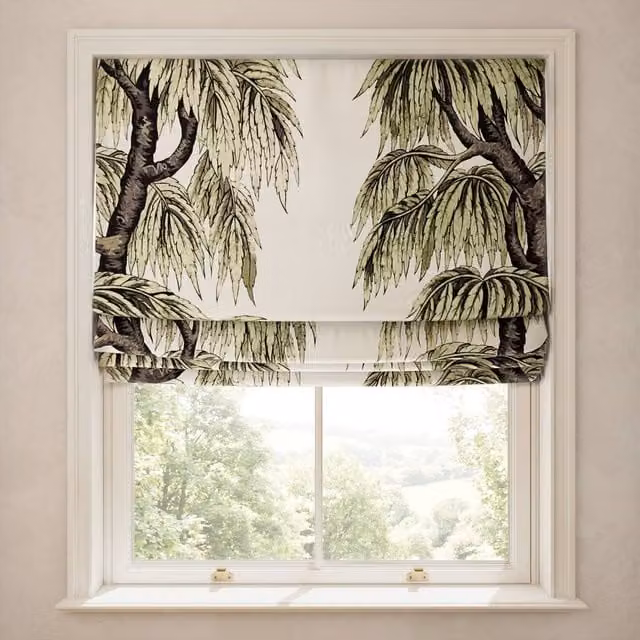 House of Hackney Babylon Cotton Linen Blind in Papyrus Willow Green