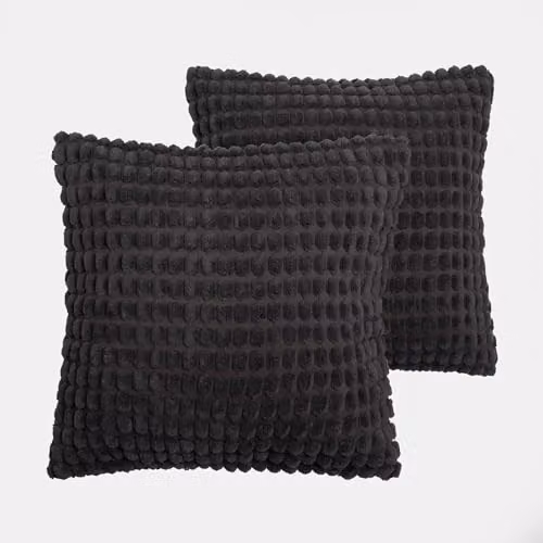 OHS Pack of 4 Bobble Textured Square Cushion Covers in Grey, W/H: 45 x 45 cm – 5