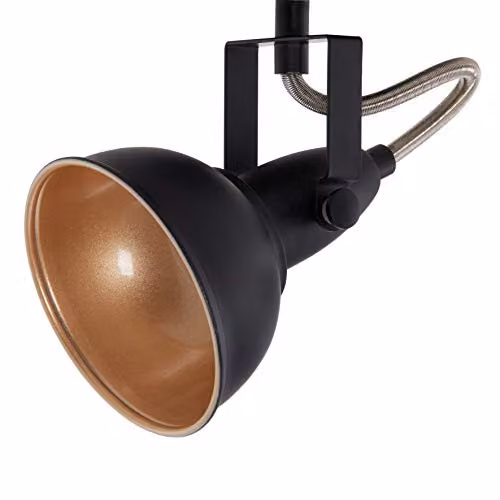 Briloner Modern Vintage Ceiling Light in Black and Gold with 2 Adjustable Spotlights, E14, Length: 30.4 cm – 5