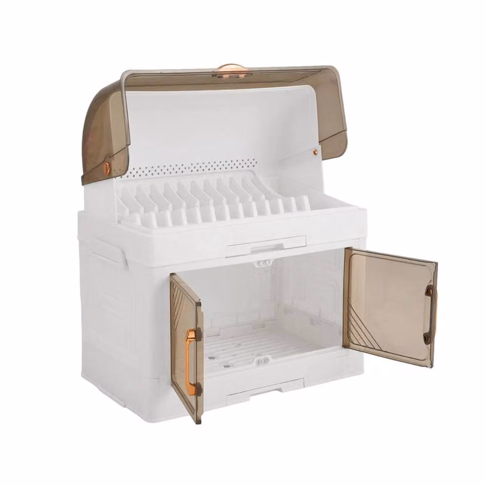 PAWNORA 2 Tier White Plastic Dish and Plate Rack Holder – 2