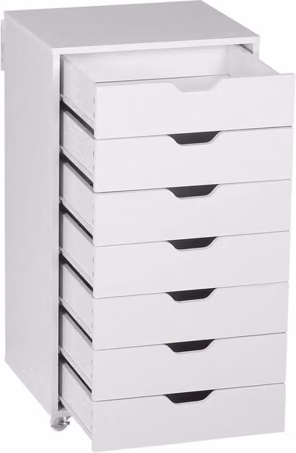 KORVIXA White Vertical Filing Cabinet with 7 Drawers