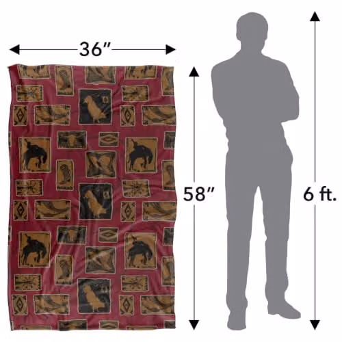 JQ Licensing Rodeo Roundup Pattern Silky Touch Super Soft Fleece Throw Blanket, Multicolour, W: 91 cm, D: 147 cm – 3