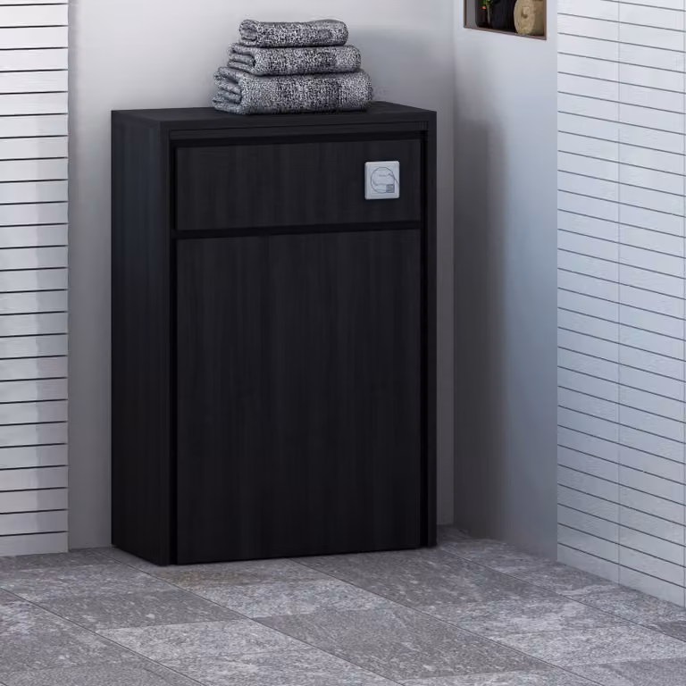 Livora Black Woodgrain Built-in BTW WC Toilet Unit, Width: 55.5 cm