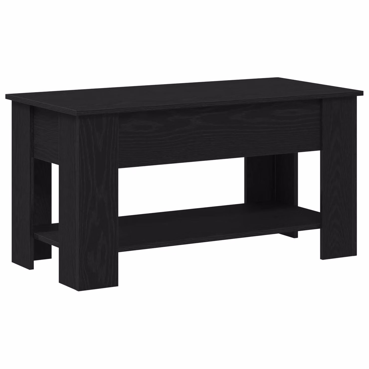 Berkfield Home Black Oak Coffee Table, W: 101 cm, D: 49 cm, H: 52 cm – 2