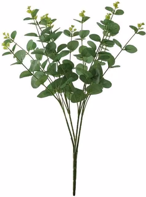 Kingsbury Gifts Artificial Green Eucalyptus Bush, Height: 46 cm