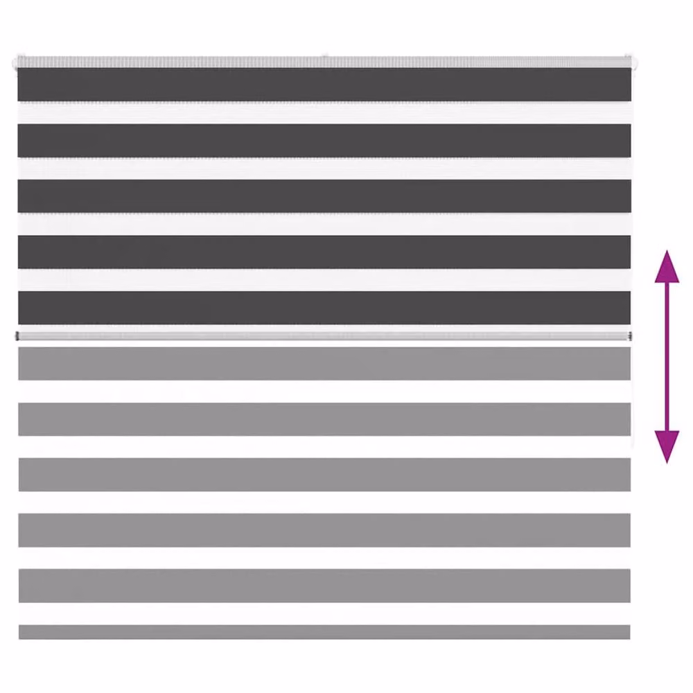Berkfield Home Black Zebra Day and Night Blind, Polyester, W: 160 cm, H: 150 cm – 4