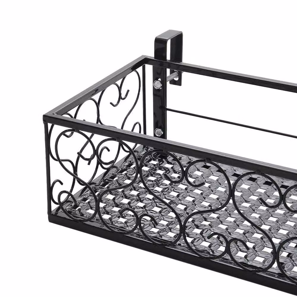 SPETLEK Metal Hanging Planter Basket Holder in Black, 50cm – 4