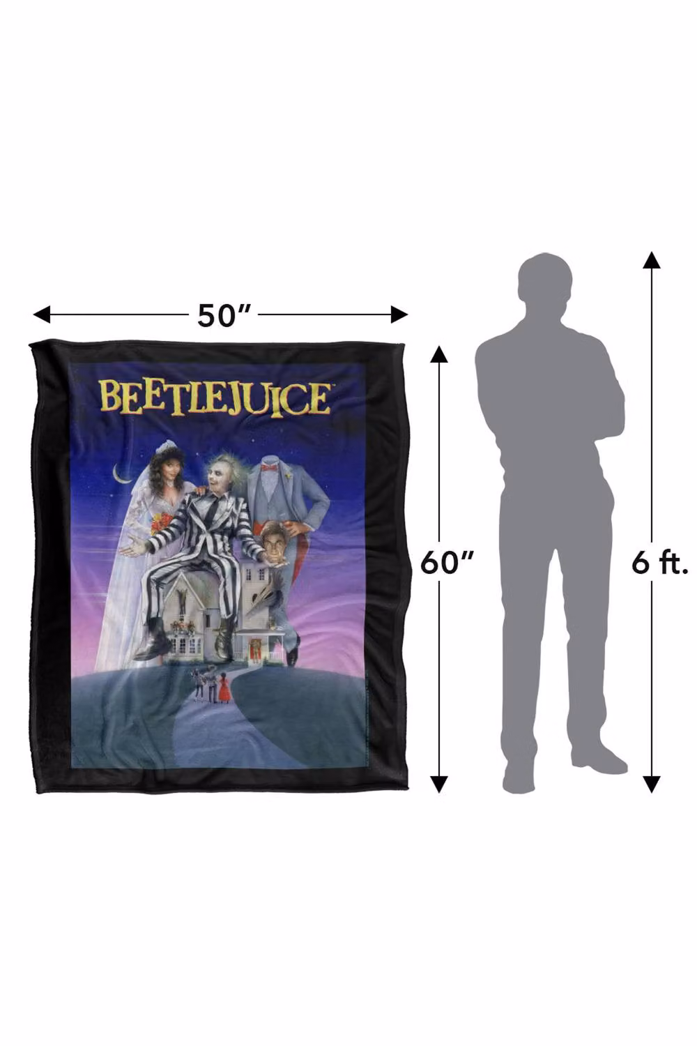 LOGOVISION Beetlejuice Original Movie Poster Super Soft Fleece Throw Blanket, Multicolour, W/D/H: 91 x 147 cm – 8