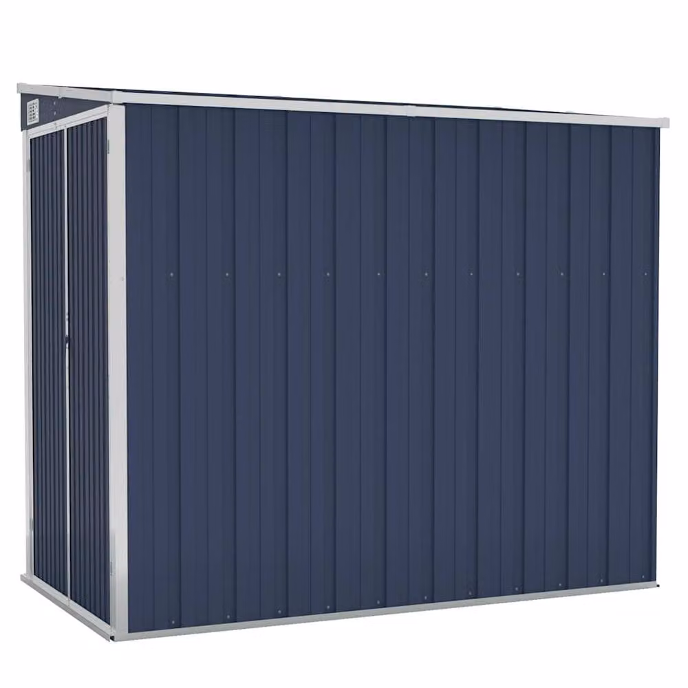 Berkfield Home Wall-mounted Lean-to Garden Shed in Anthracite and Dark Navy, W/D/H: 118 x 194 x 178 cm – 2
