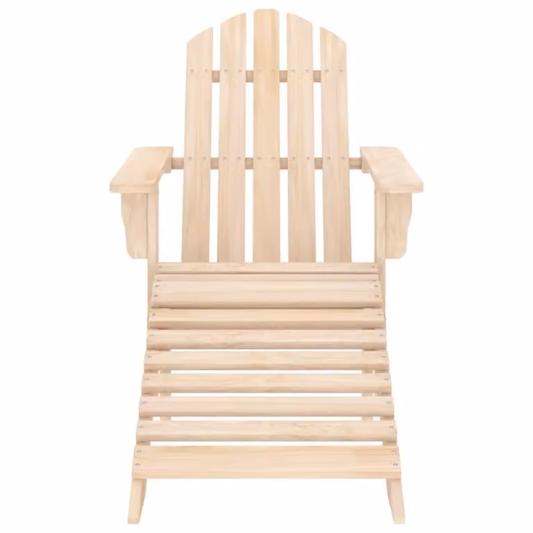 Berkfield Home Garden Adirondack Chair with Ottoman in Brown Solid Fir Wood