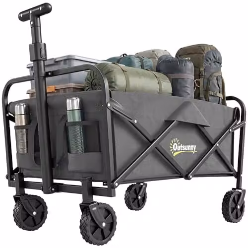 Outsunny 93L Heavy Duty Festival Trolley on Wheels, Grey – 1