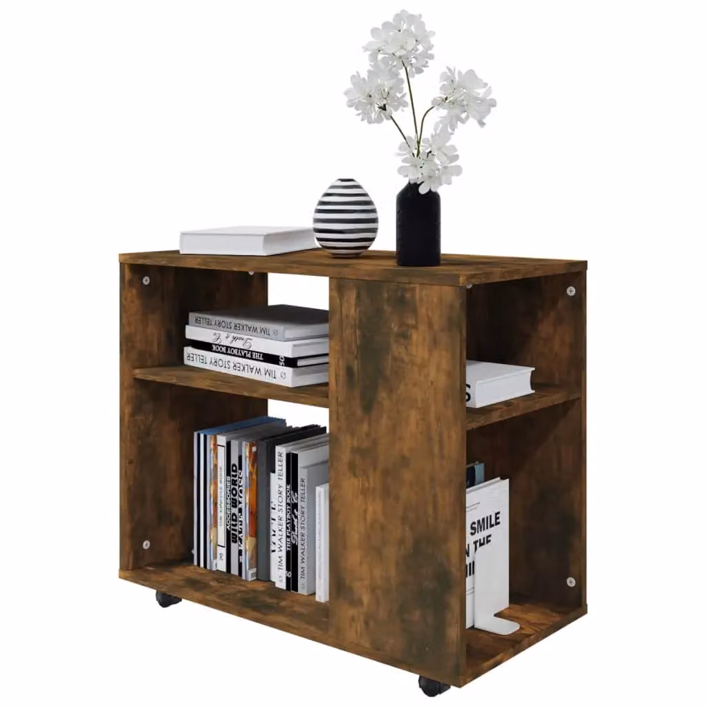 Berkfield Home Smoked Oak Side Table in Brown, W/D/H: 70 x 35 x 55 cm – 3