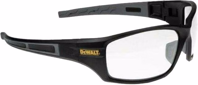 DeWalt Auger Safety Glasses with Clear Lenses and Black Temple